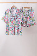 Pink Floral Bamboo Pajamas Women Set