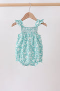 Sage Floral Smocked Bubble