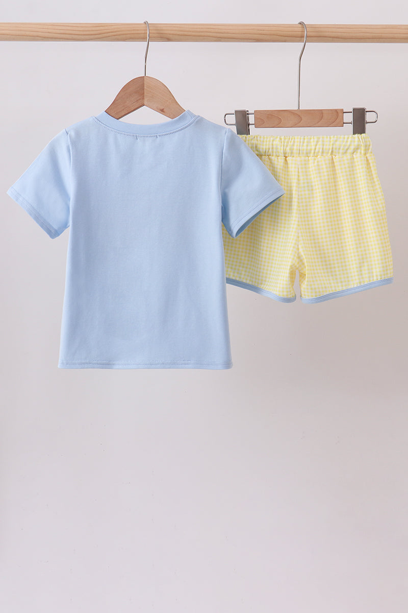 Blue Bus Applique Set