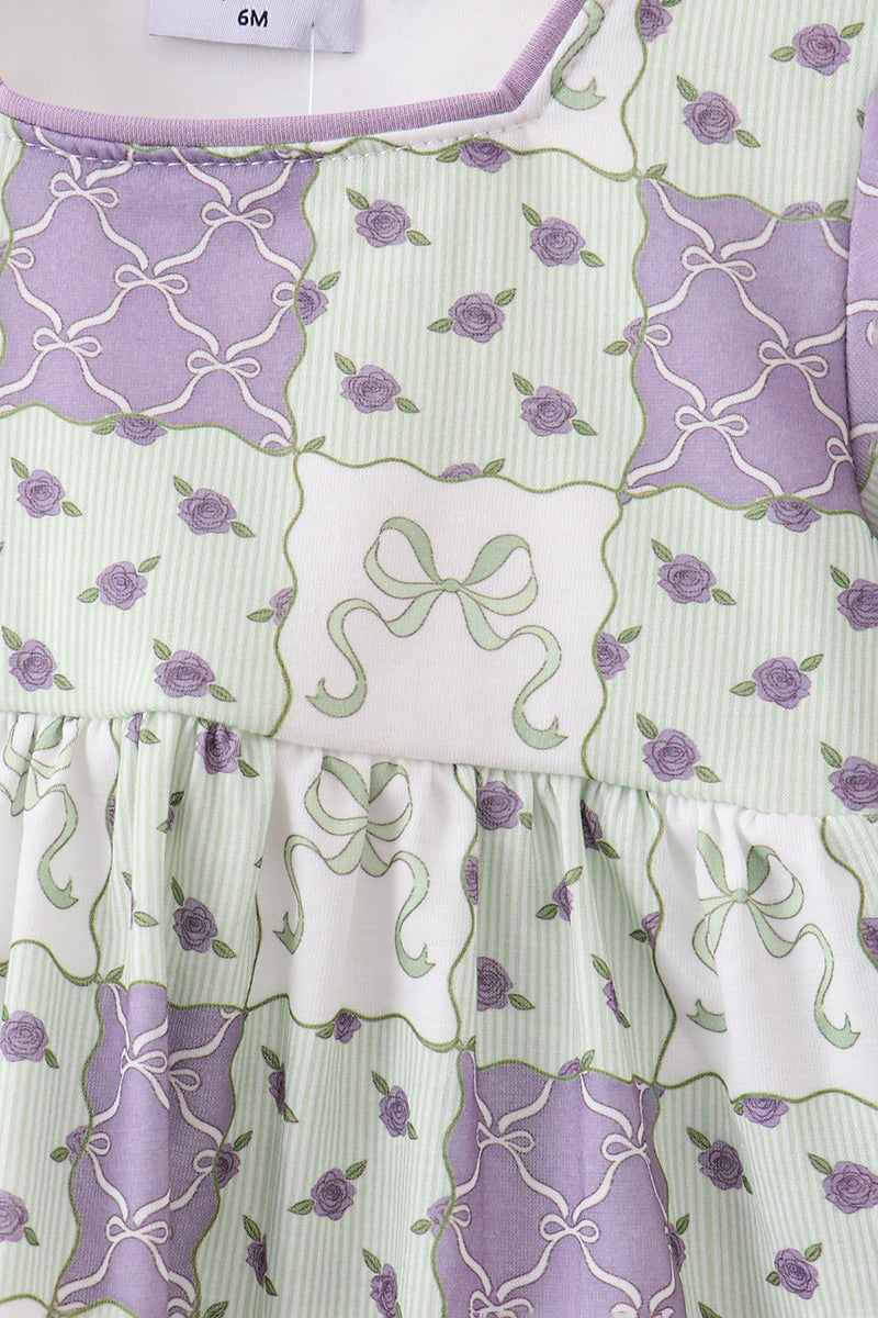 Purple Floral Bloomer Set