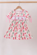 Pink Boots Smocked Dress