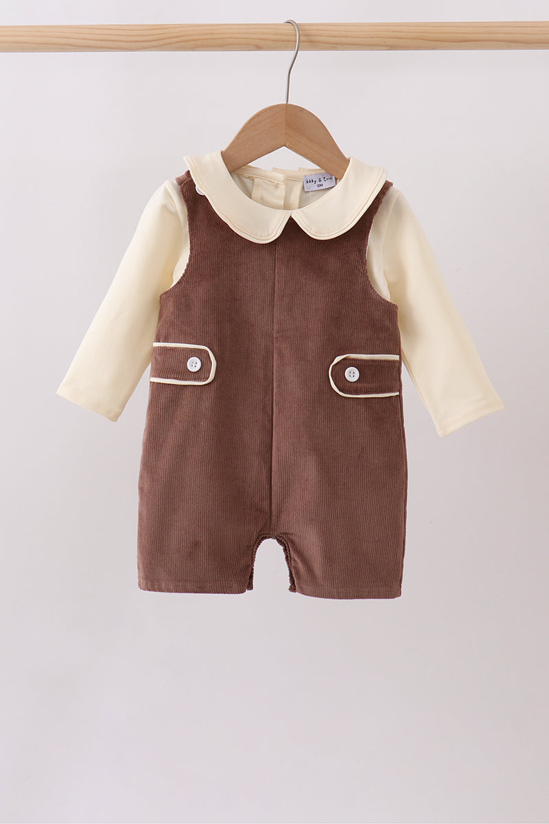 Brown Corduroy Jon Jon Set
