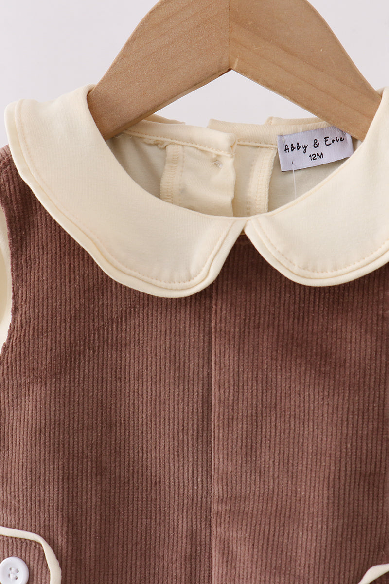 Brown Corduroy Jon Jon Set