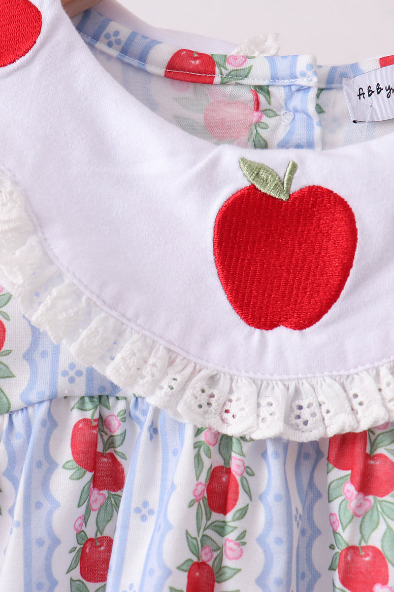 Red Apple Embroidered Bloomer Set