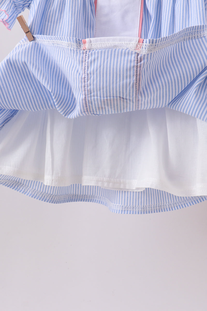 Blue Whale Smocked Seersucker Shorts Set