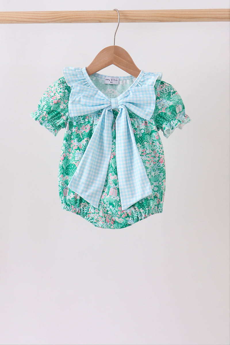Green house floral Bow Bubble