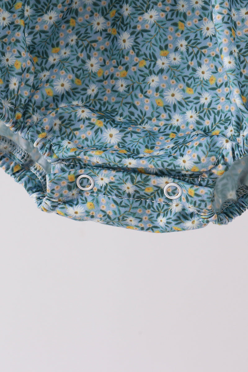 Teal Floral Lace Bow Bubble