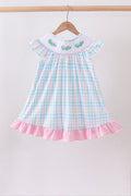 Pink Crocodile Smocked Gingham Dress