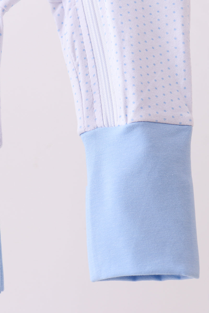 Blue dot horse embroidery romper