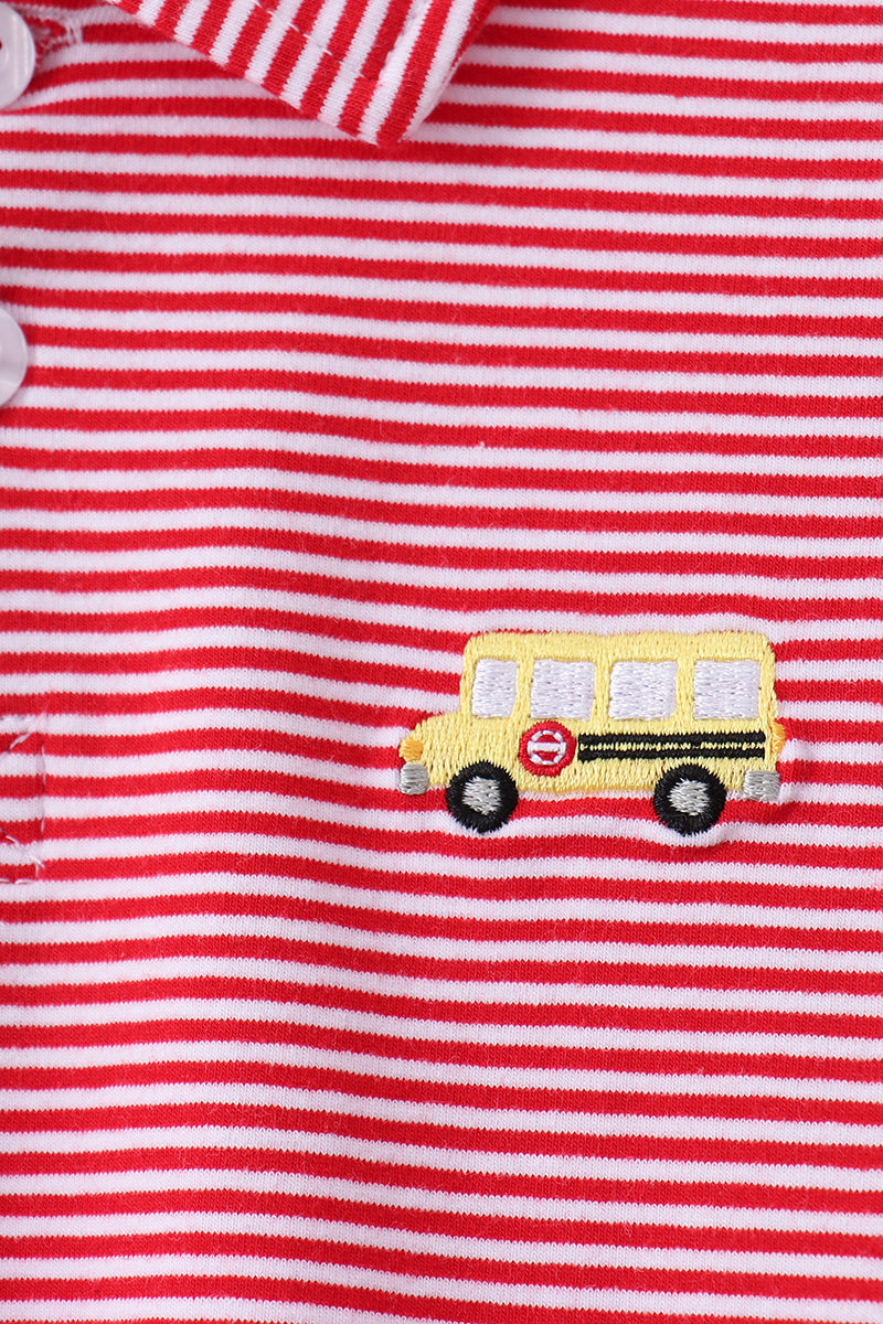 Red School bus Polo Set