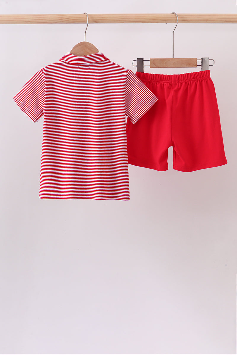 Red School bus Polo Set
