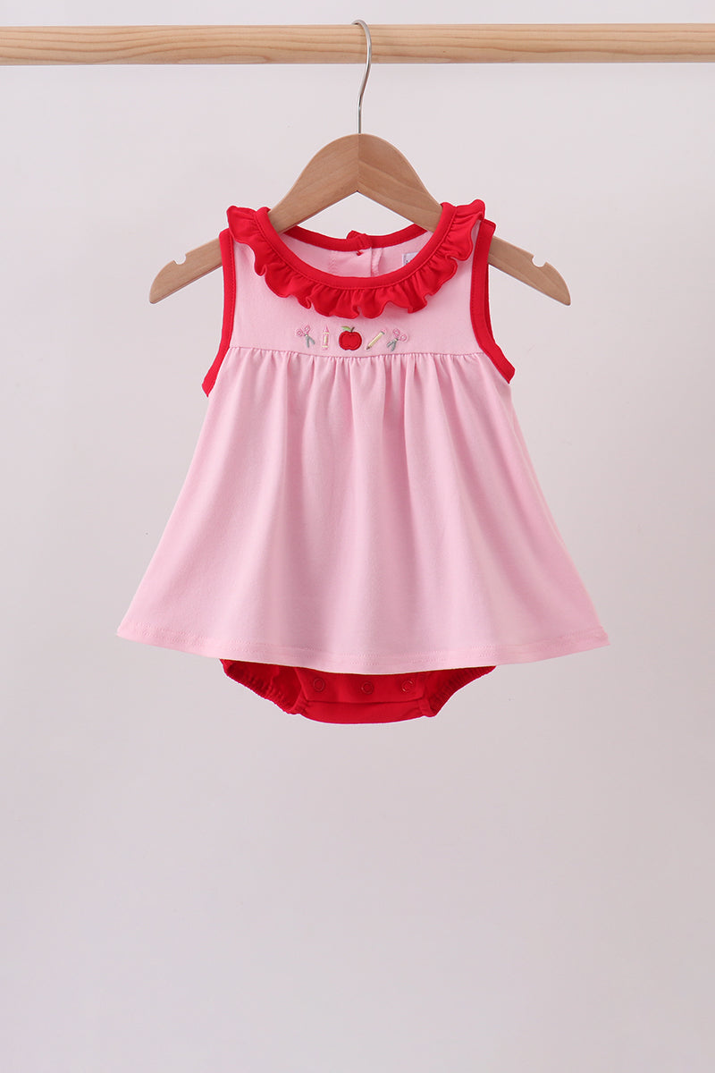 Pink Apple Embroidery Bubble