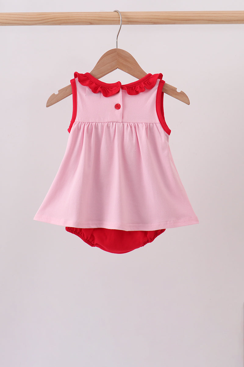 Pink Apple Embroidery Bubble