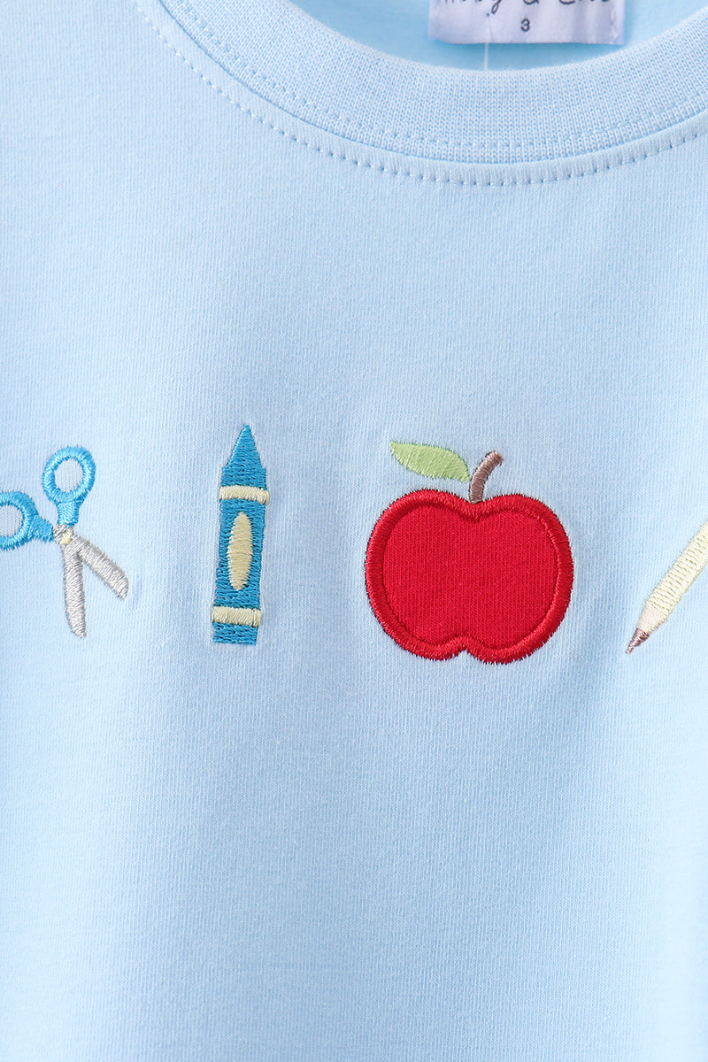Blue Apple Applique Set