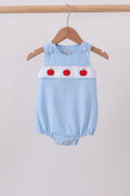 Blue Apple Smocked Bubble