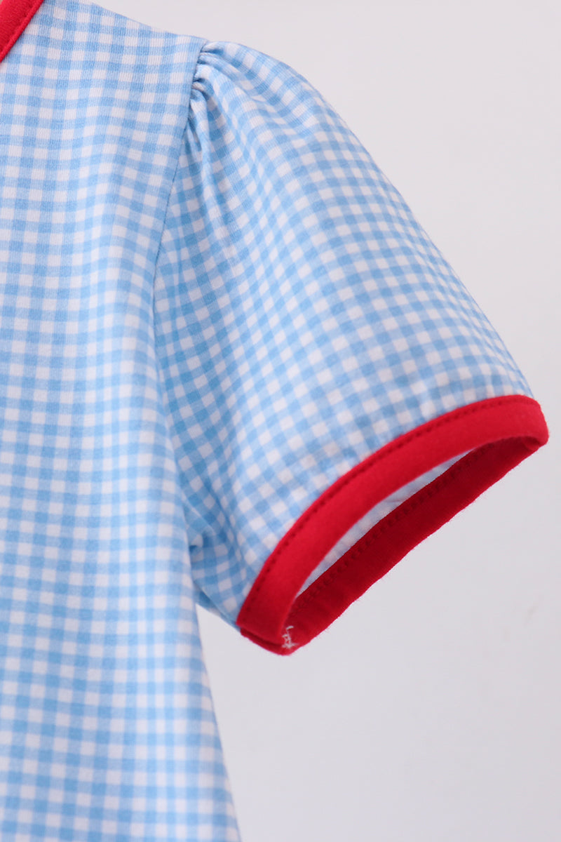 Blue Apple Scalloped Dress