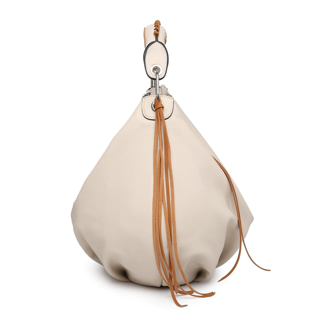 Women hobo Bag Contrast Woven Handle