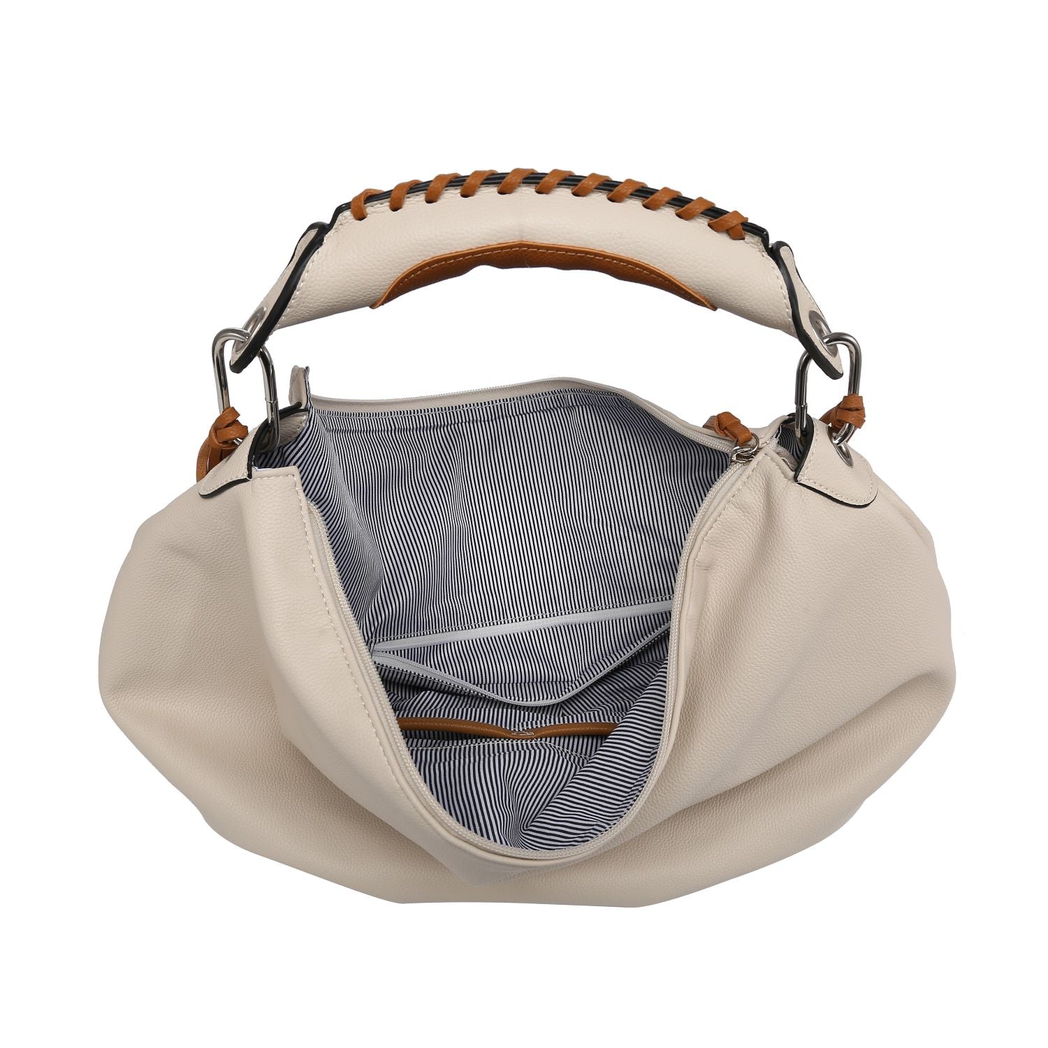 Women hobo Bag Contrast Woven Handle