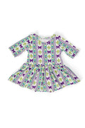 Mardi Gras 3/4 Sleeve Twirl Bodysuit