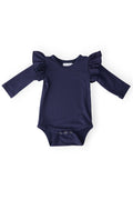 Navy L/S Flutter Bodysuit