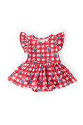 Nebraska Plaid Herbie Husker S/S Flutter Twirl Bodysuit