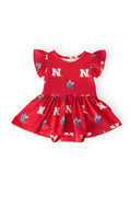 Nebraska Red Herbie Husker S/S Flutter Twirl Bodysuit