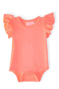 Neon Coral S/S Flutter Bodysuit