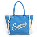 Fringe Tote Bag – Large Shoulder Printed Canvas Purse, Gradient Letter Hobo, Minimalist Commuter Bag