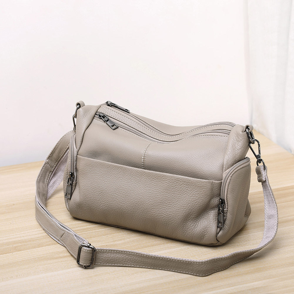 Elegant Genuine Leather Shoulder Bag – Stylish Crossbody & Underarm Mommy Bag hobo