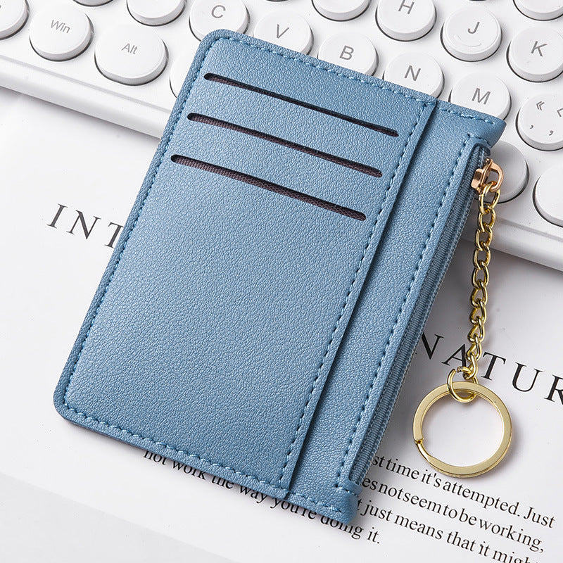 Ultra-thin new card bag for women, small and simple multi-card zipper change bag, large-capacity ID card holder, card holder.