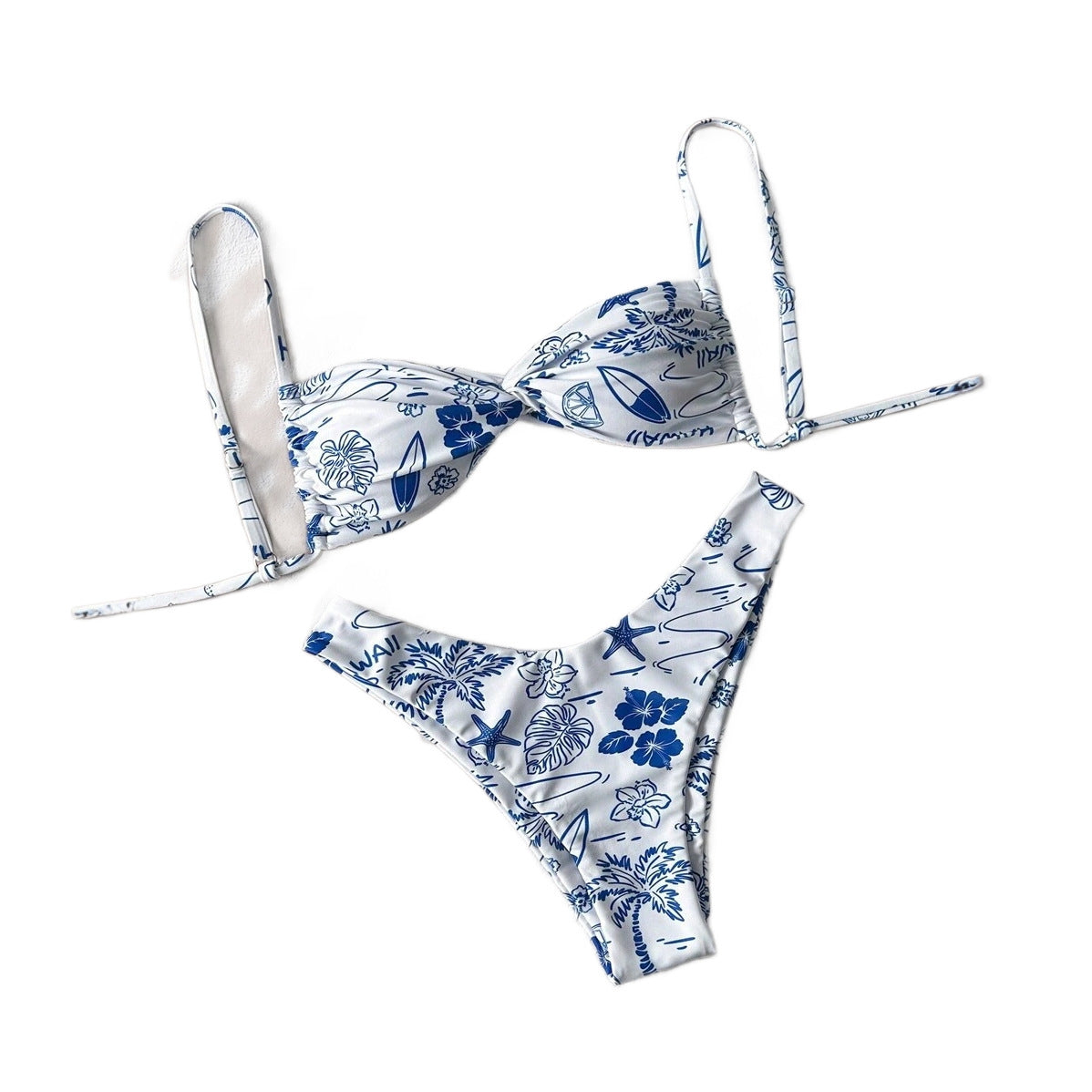 Printed Bikini Swimsuit for Women Sexy Two Piece Set Beach Vacation Swimwear