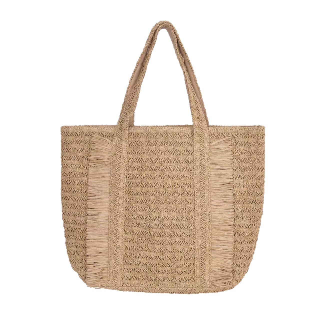 Handwoven Straw Beach Tote – Women’s Vacation Shoulder Bag, Large Capacity Woven Purse