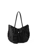 Casual Nylon Large Capacity Hobo Bag - Portable Tote Bag for Women with Design Pleated Shoulder Bag