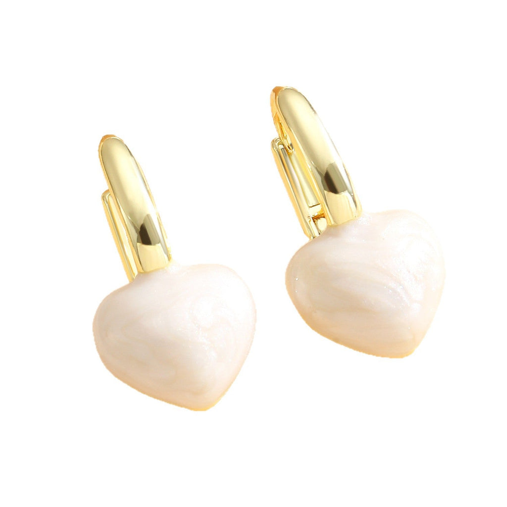 Elegant  Heart Buckle Earrings Minimalist Niche Design