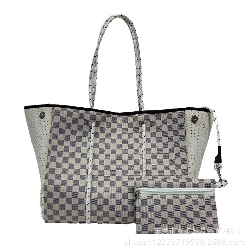Neoprene Perforated Tote Set – Mother-Child Beach Bag, Water-Resistant Gym & Swim Duffle