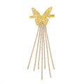 Shiny Rhinestone Butterfly Tassel Hair Claw Luxury Alloy Hair Clip