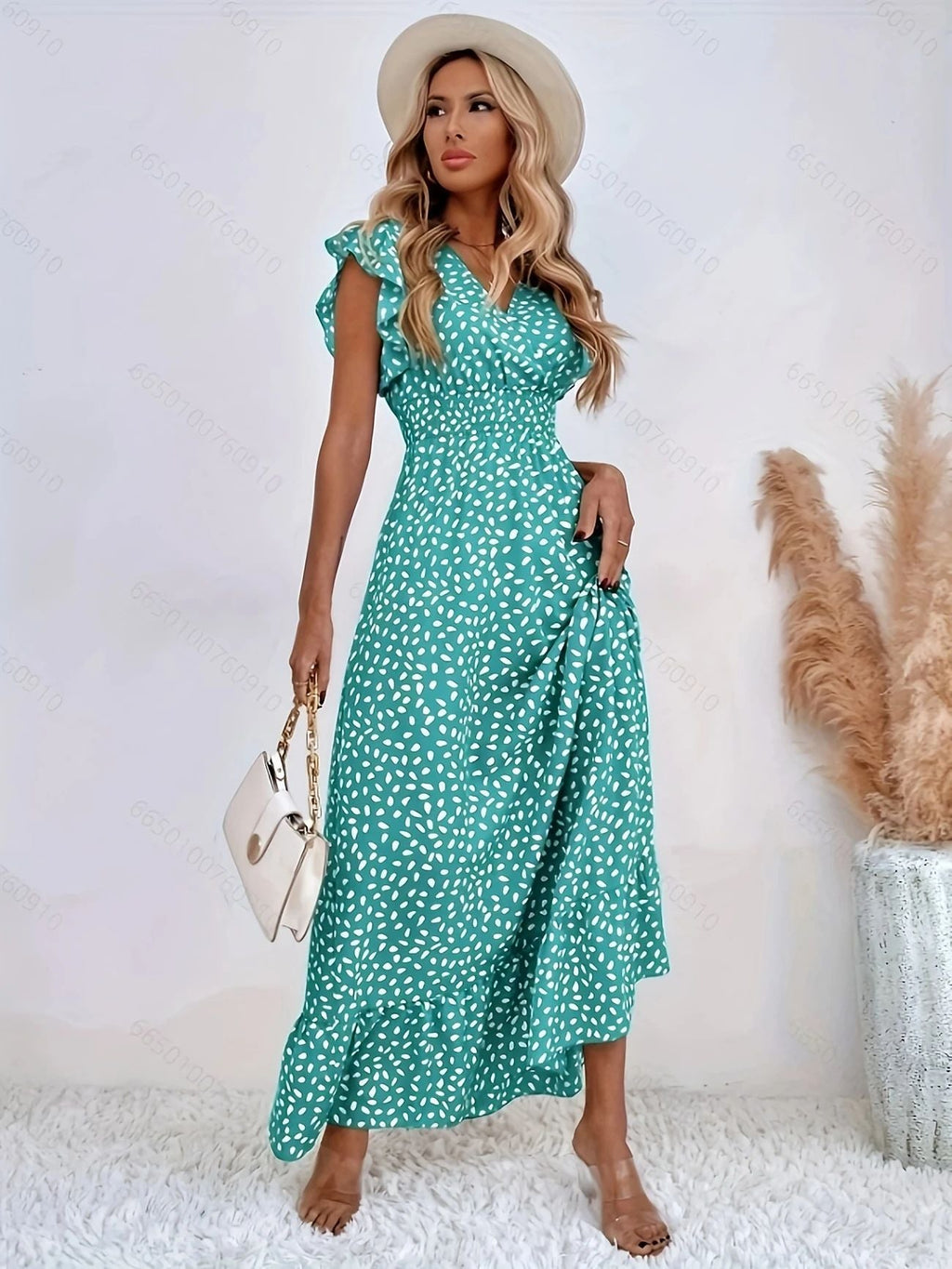 Printed French dress floral dress