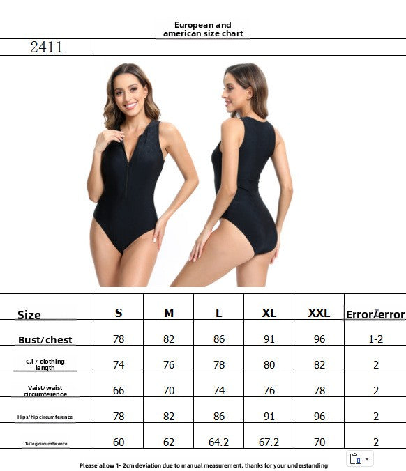 Triangle one-piece swimsuit women's black sexy seaside vacation plus size belly cover racing swimsuit sports fitness surfing suit