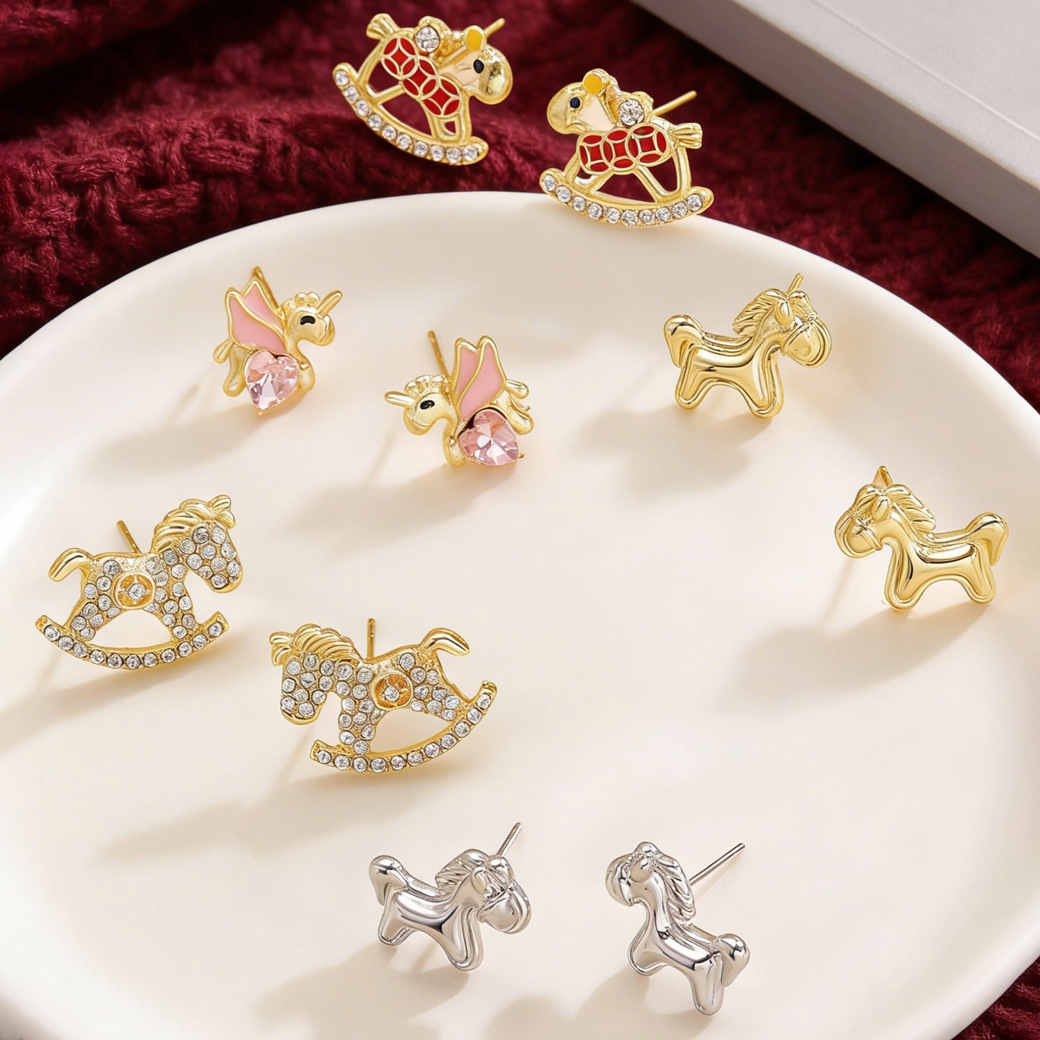 Luxury Festive Pony Stud Earrings Lucky "Rich Immediately" Fashion Earrings
