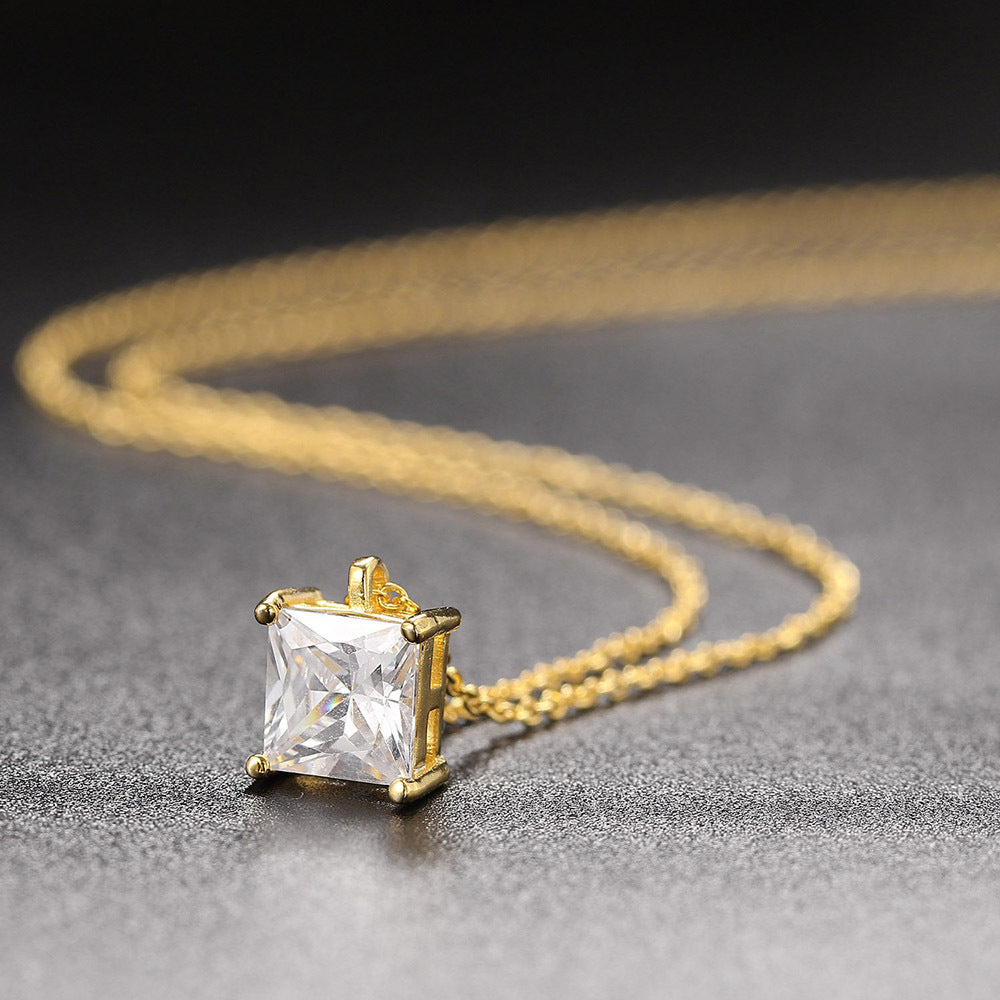 Single Zircon Pendant Necklace new