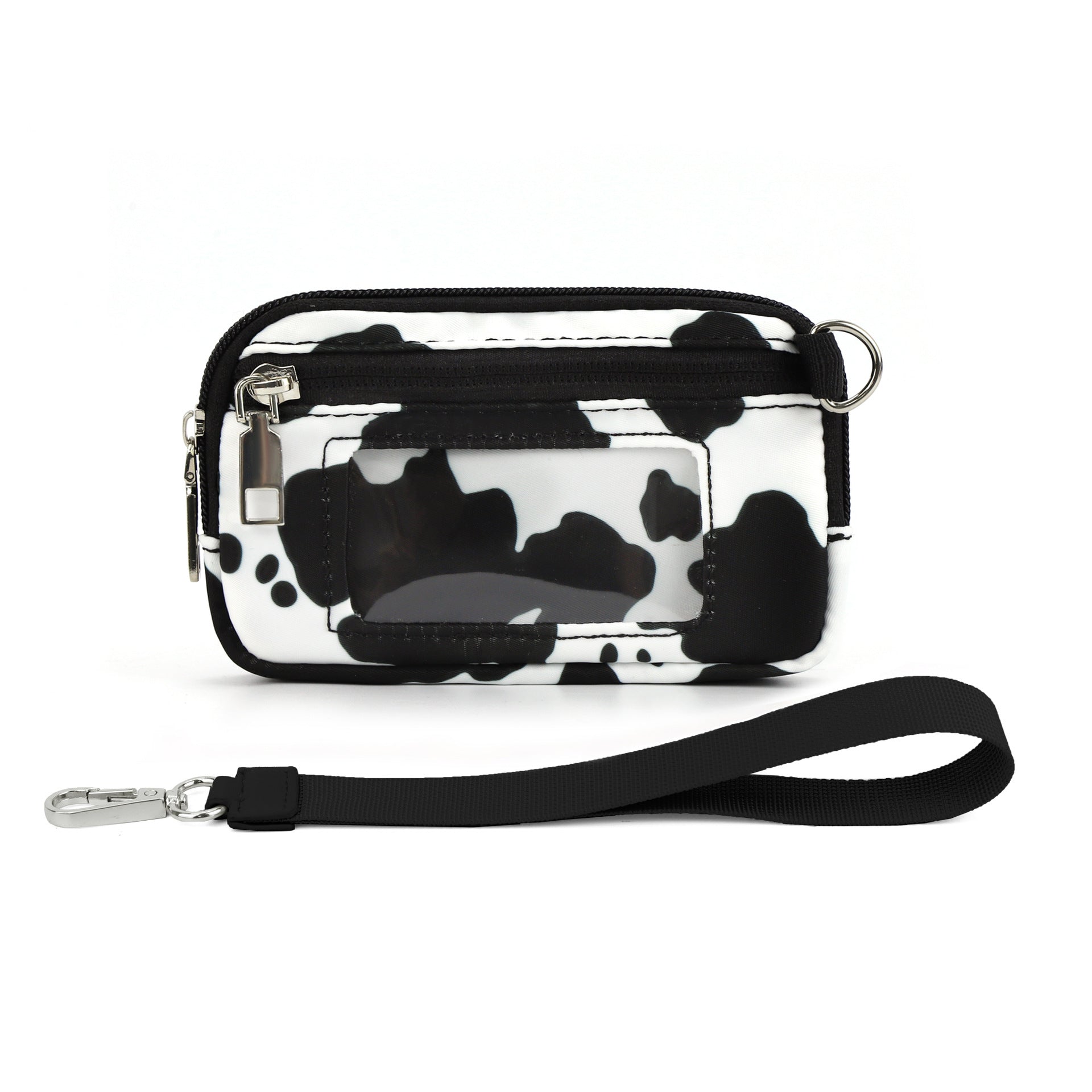 Transparent PVC Large Card Bag – Wrist Bag with Compartments for Bank Card & Change Storage, Portable Wristlet Purse
