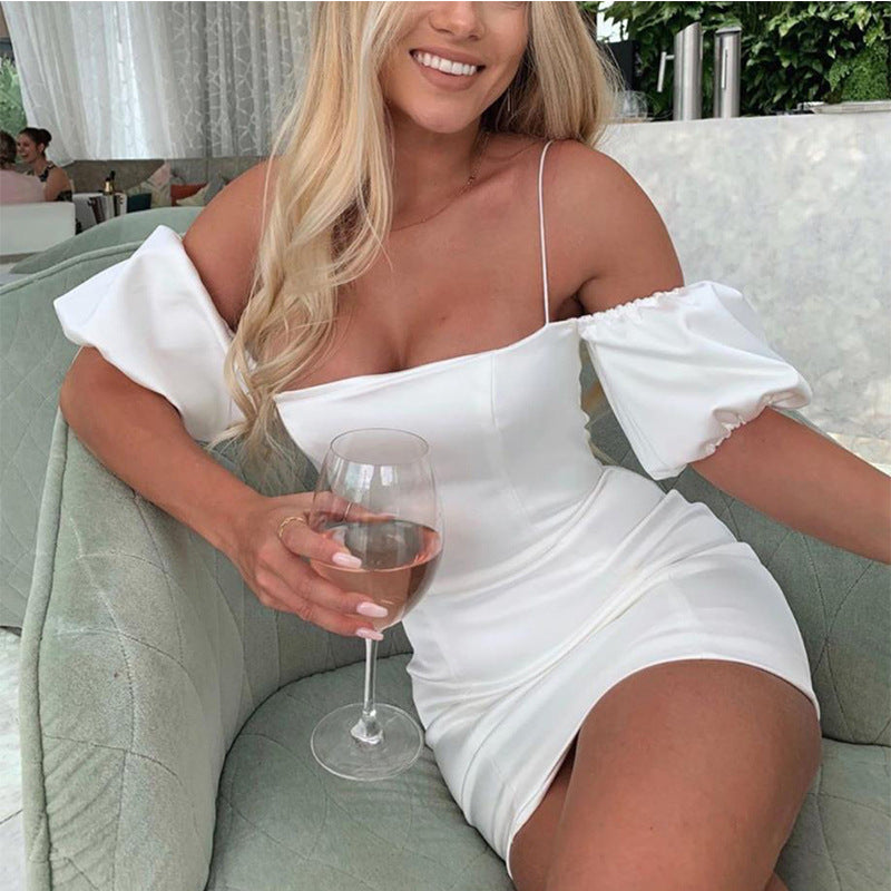 Women's Sexy Tube Sleeveless Bodycon Satin Suspender Mini Dress - Sexy Backless Wrap Cocktail Party Dress