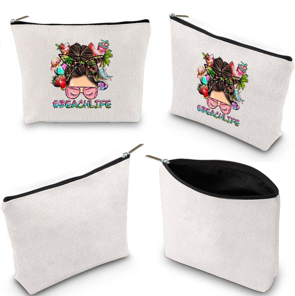 Linen printed cosmetic bag, cosmetic lipstick storage bag, small simple zipper evening clutch bag,