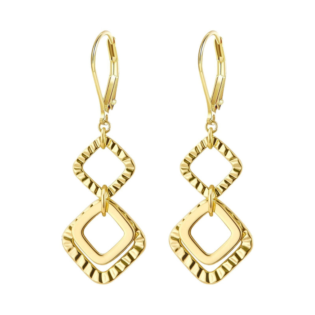 Brass real gold electroplating niche light luxury karst pleated earrings women's earrings
