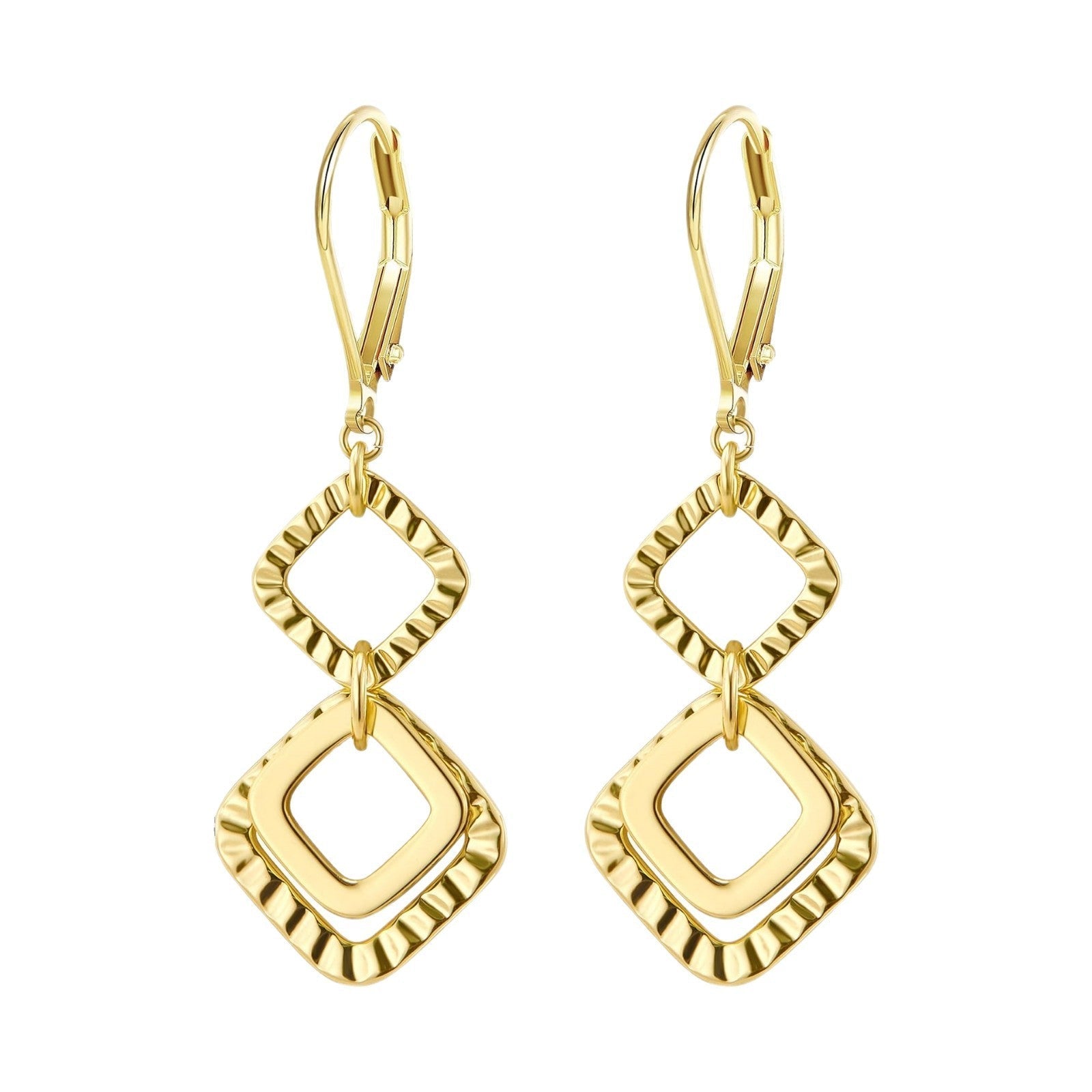 Brass real gold electroplating niche light luxury karst pleated earrings women's earrings