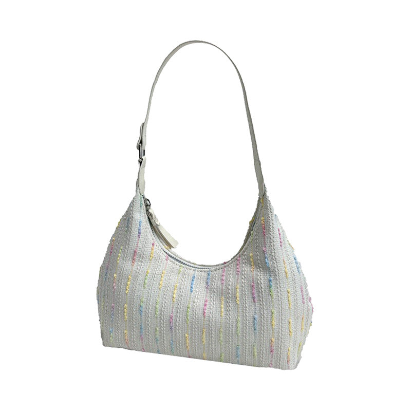 Chic Knitted shoulder Bag - Stylish Women's Summer Canvas Shoulder Bag & Small Girls Handbag Hobo