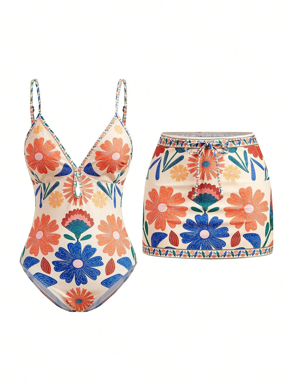 Women's Printed Bohemian Flowy Sling Vacation Style Swimsuit