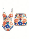 Women's Printed Bohemian Flowy Sling Vacation Style Swimsuit