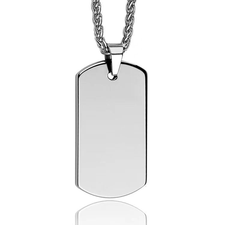 Custom Necklace Female Pendant Dog Tag Personalized Stainless Steel Ladies Birthday Gift