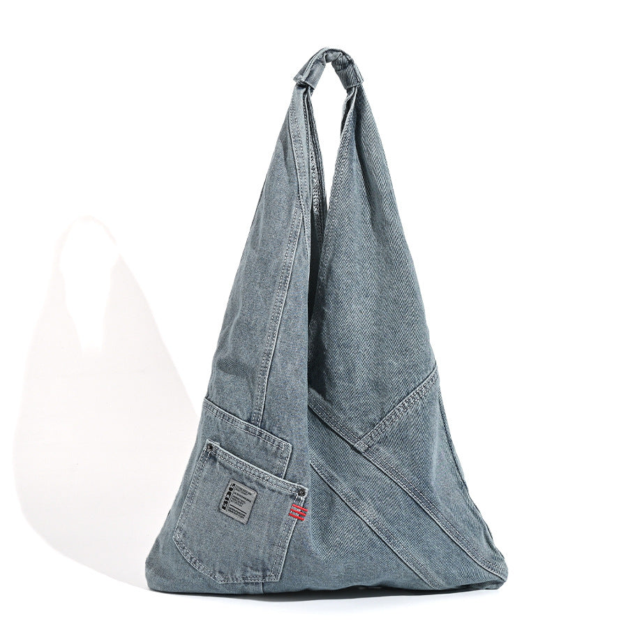 Washed denim hobo bag, shoulder shoulder bag, large capacity tote shoulder bag, handbag versatile